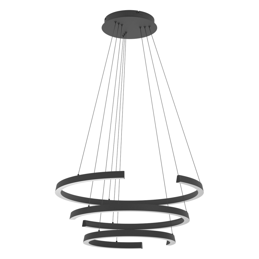 Eglo - LED dimmbare Pendelleuchte mit Seilabhängung LED/50W/230V 2200-6500K schwarz + Fernbedienung