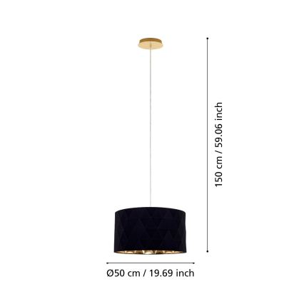Eglo 39224 - Pendelleuchte DOLORITA mit Kabelaufhängung 3xE27/60W/230V