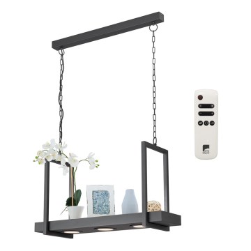 Eglo 39299 - LED RGBW dimmbarer Kronleuchter an Kette mit Ablage CALAMONA 3xLED/6W/230V + Fernbedienung