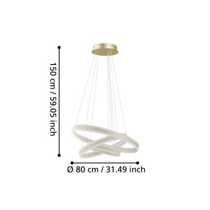 Eglo - Lampadario a sospensione con filo LED dimmerabile LED/78W/230V + LED/70W + LED/34W