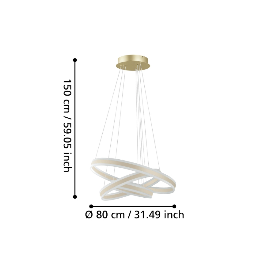 Eglo - Lampadario a sospensione con filo LED dimmerabile LED/78W/230V + LED/70W + LED/34W