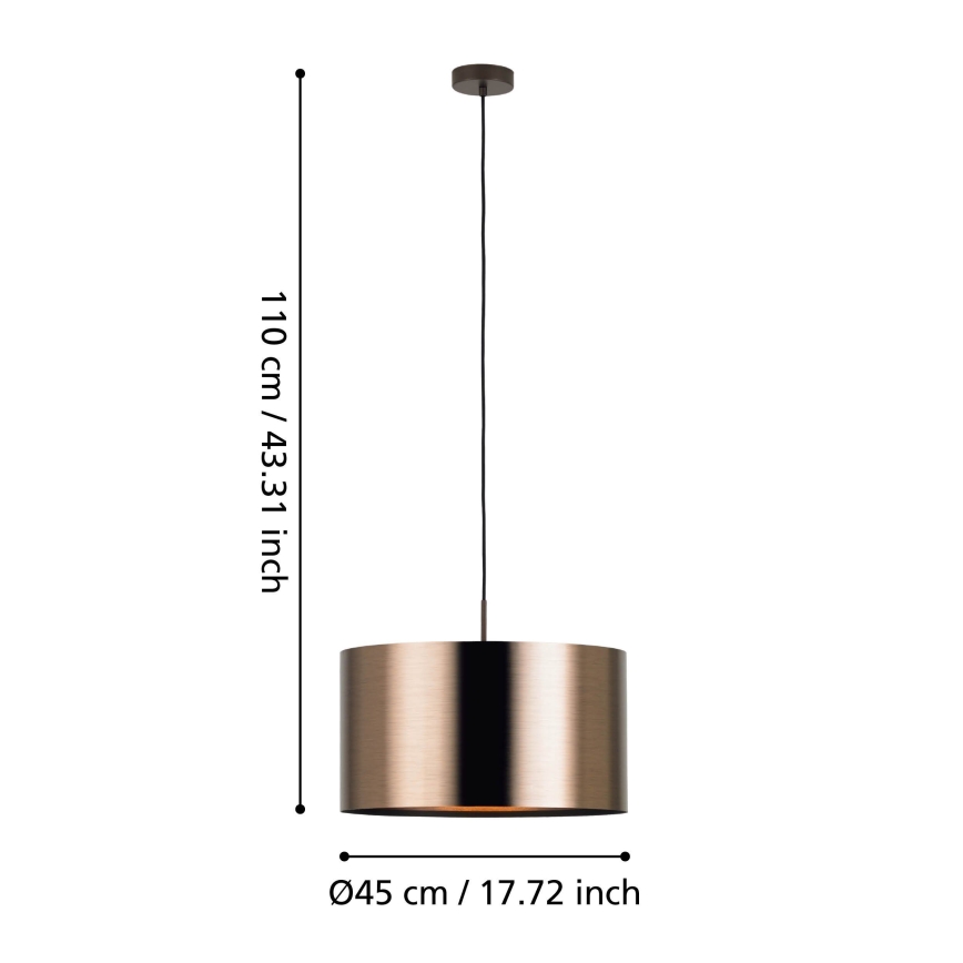 Eglo - Lampadario a sospensione con filo 1xE27/60W/230V rame