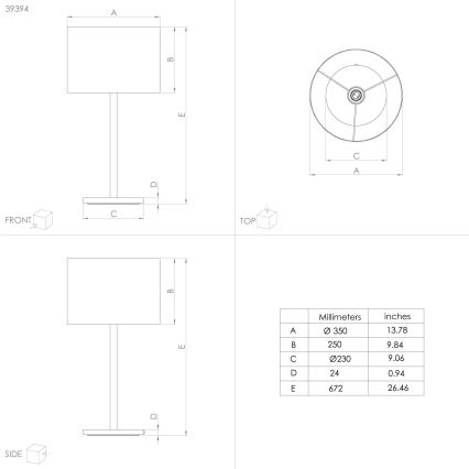 Eglo - Lampe de table 1xE27/60W/230V cuivre
