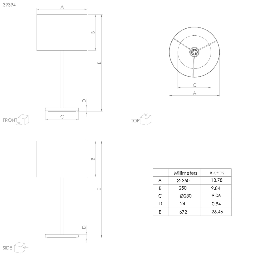 Eglo - Lampe de table 1xE27/60W/230V cuivre
