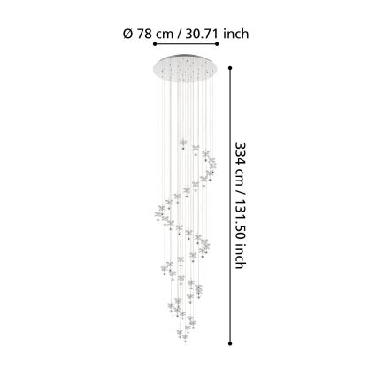 Eglo - LED-Kristallleuchter an Schnur dimmbar 40xLED/1,8W/230