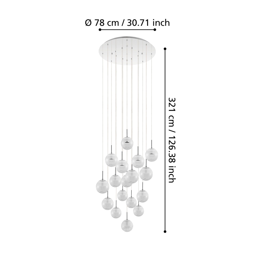 Eglo  - LED-Kronleuchter an Schnur MONTEFIO 17xLED/5W/230V dimmbar