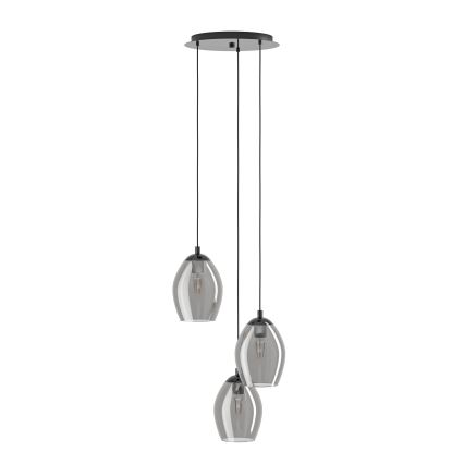 Eglo - Suspension filaire 3xE27/60W/230V fumé