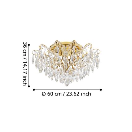 Eglo - Lampadario a plafone 6xE14/25W/230V dorato