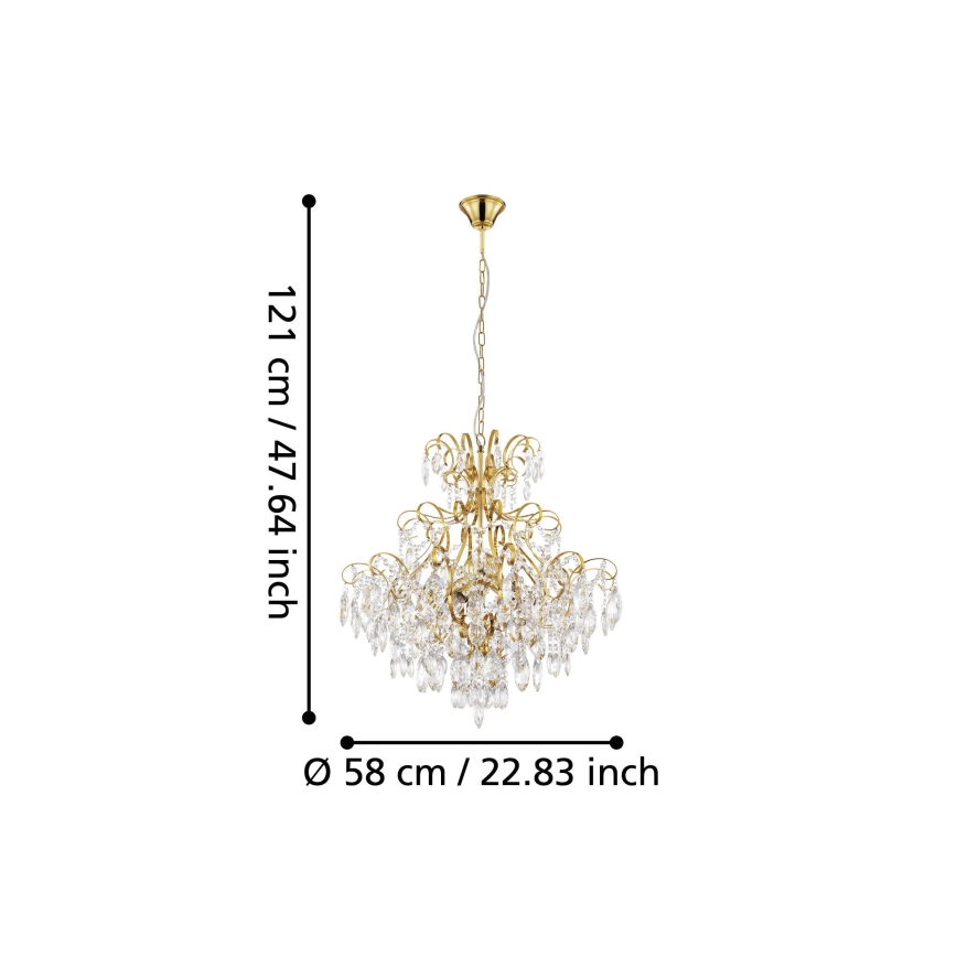 Eglo - Kronleuchter an Kette FENOULLET 5xE14/25W/230V gold