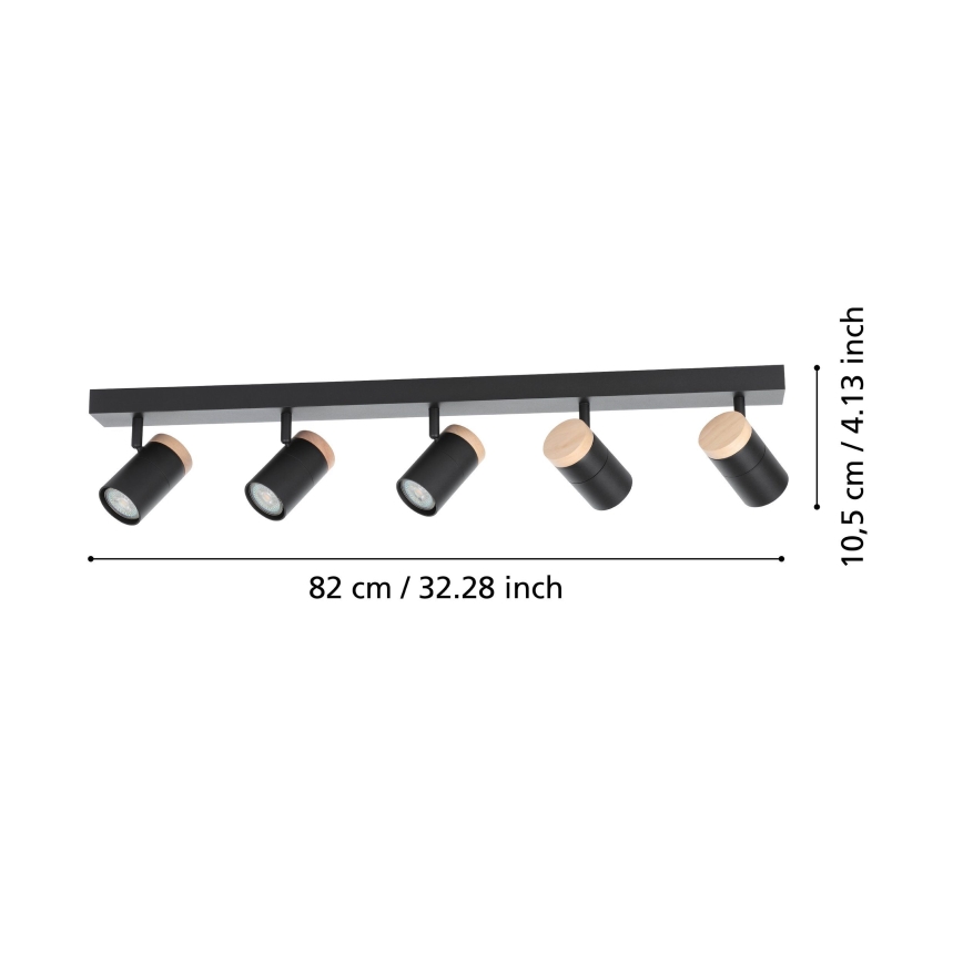 Eglo - LED-Strahler 5xGU10/4,5W/230V 3000K schwarz/braun