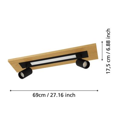 Eglo - Faretto LED LED/12W/230V + 2xGU10/4,5W