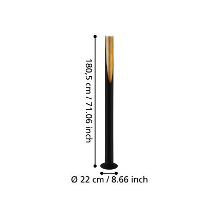 Eglo - Lampadaire 1xGU10/4,7W/230V noir/doré