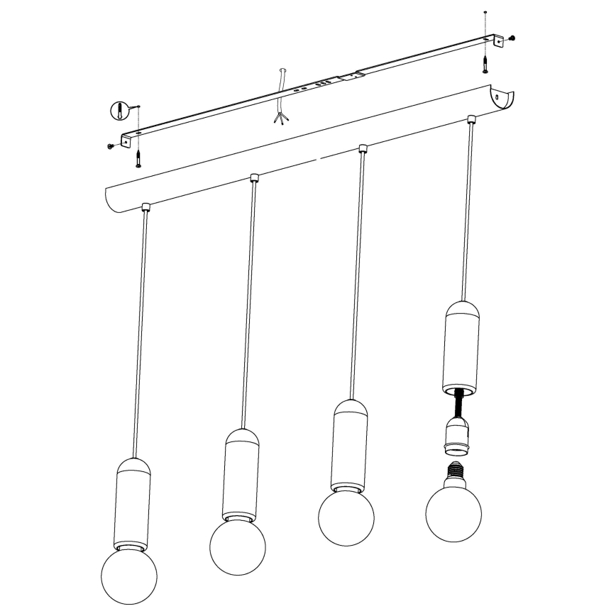Eglo - Lampadario a sospensione con filo 4xE27/40W/230V