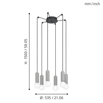 Eglo - Lampadario a sospensione con filo 6xE27/40W/230V ragno