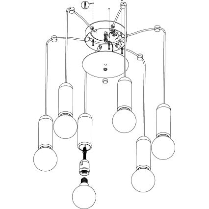 Eglo - Lampadario a sospensione con filo 6xE27/40W/230V ragno