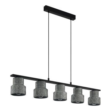 Eglo 39855 - Suspension sur câbles HILCOTT 5xE27/40W/230V