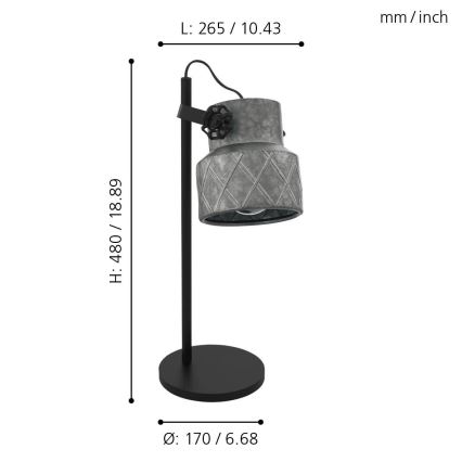 Eglo - Lampada da tavolo 1xE27/40W/230V