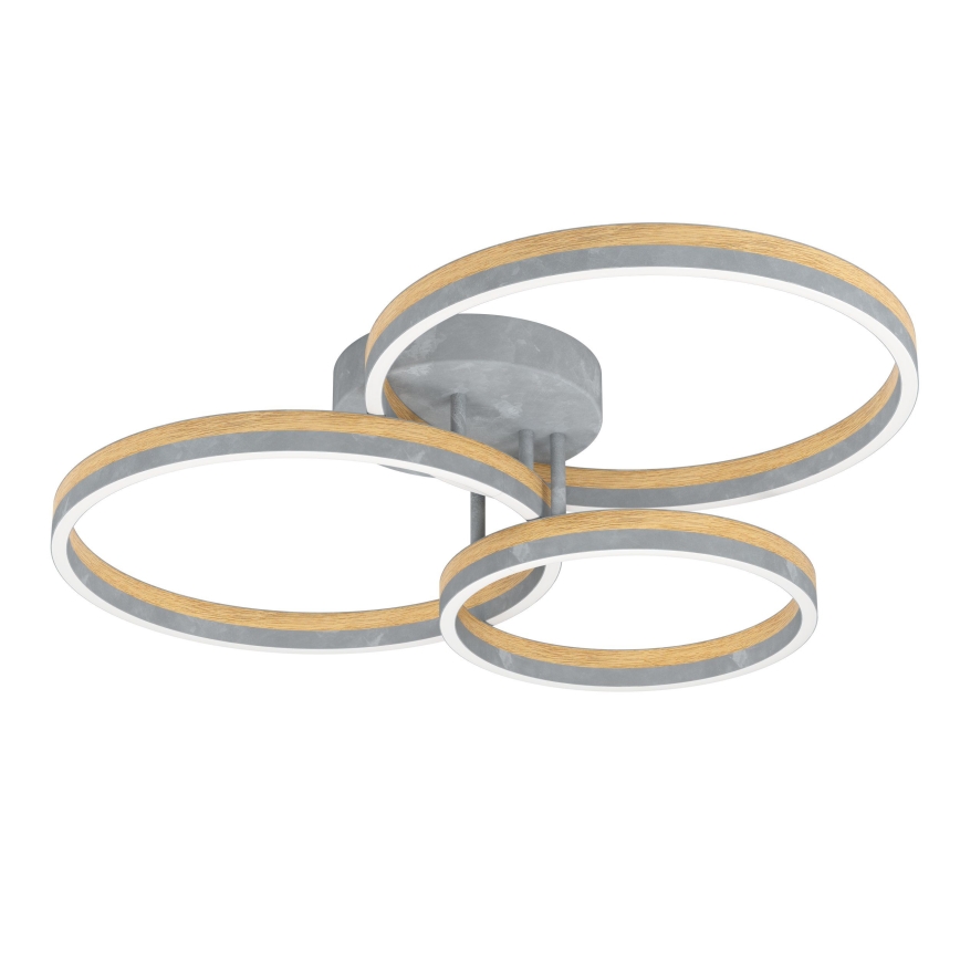 Eglo - Lampadario a plafone LED dimmerabile LED/12,5W/230V + 2xLED/15,5W 3000K grigio/quercia