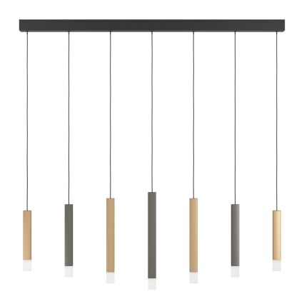 Eglo - Lampadario a sospensione con filo LED dimmerabile 7xLED/3,1W/230V 3000K antracite/oro