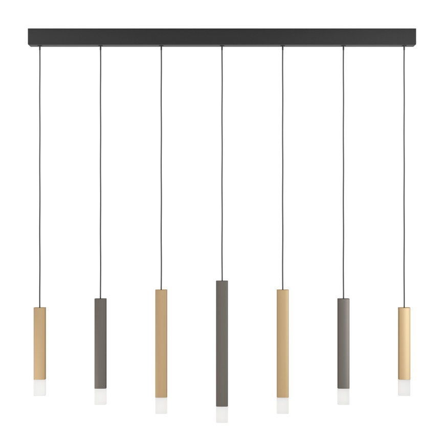 Eglo - Lampadario a sospensione con filo LED dimmerabile 7xLED/3,1W/230V 3000K antracite/oro