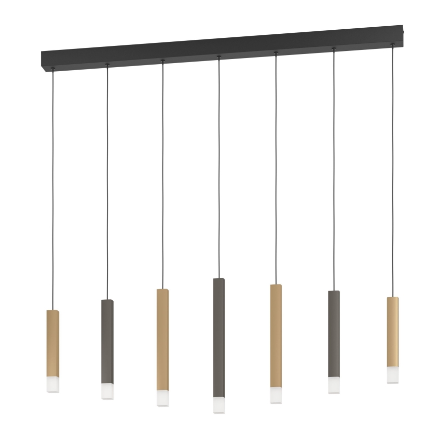 Eglo - Suspension filaire à intensité variable 7xLED/3,1W/230V 3000K anthracite/doré