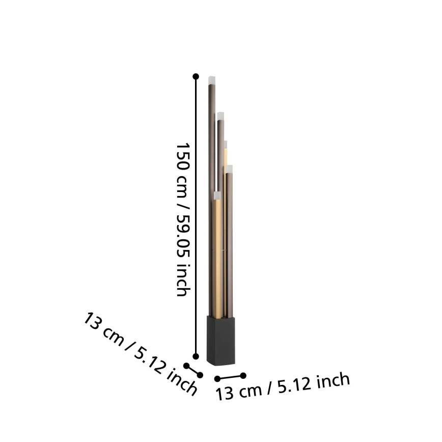 Eglo - Lampada da terra dimmerabile a LED 5xLED/3,7W/230V 3000K antracite/oro