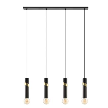 Eglo - Suspension filaire 4xE27/40W/230V noir/doré