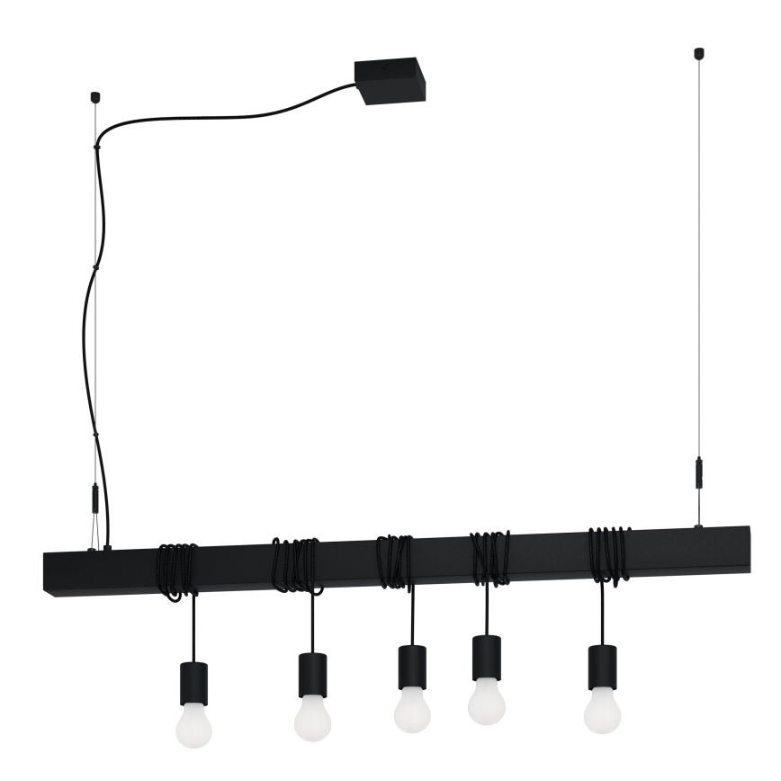 Eglo - Hängeleuchte TOWNSHEND 5xE27/40W/230V schwarz