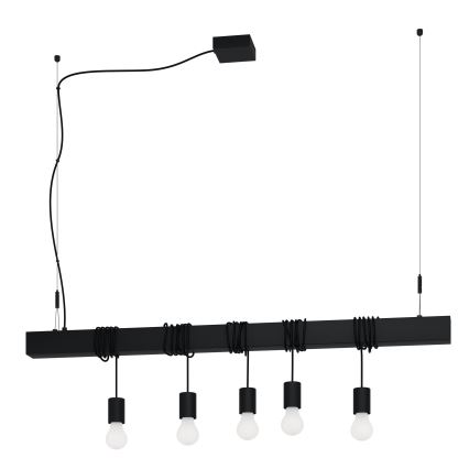 Eglo - Suspension filaire TOWNSHEND 5xE27/40W/230V noir