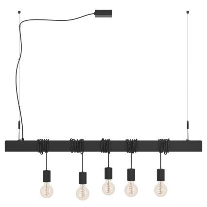 Eglo - Suspension filaire TOWNSHEND 5xE27/40W/230V noir