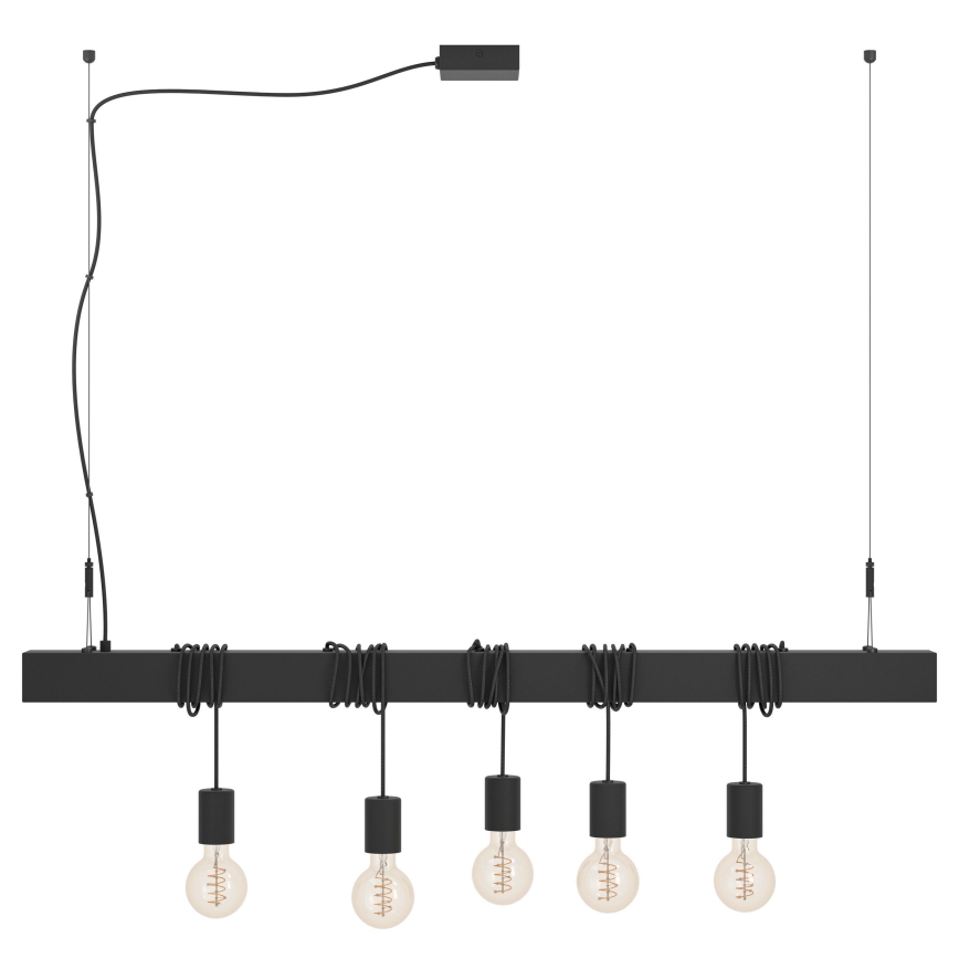 Eglo - Suspension filaire TOWNSHEND 5xE27/40W/230V noir