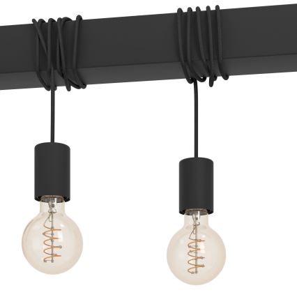 Eglo - Hängeleuchte TOWNSHEND 9xE27/40W/230V schwarz