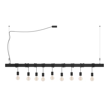 Eglo - Hängeleuchte TOWNSHEND 9xE27/40W/230V schwarz