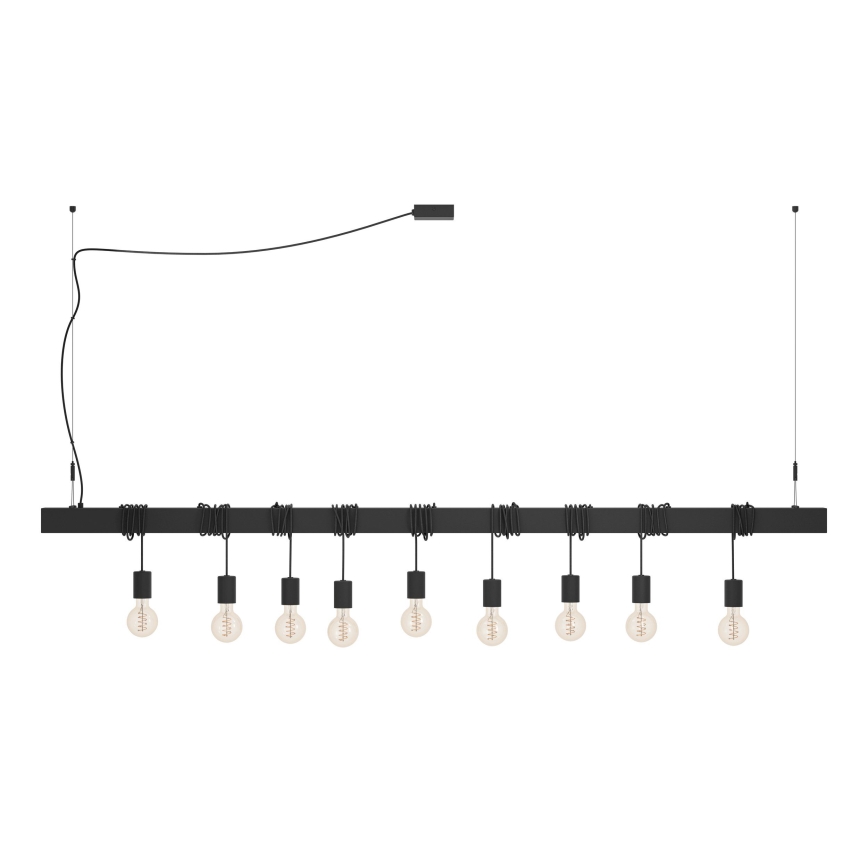 Eglo - Suspension filaire TOWNSHEND 9xE27/40W/230V noir