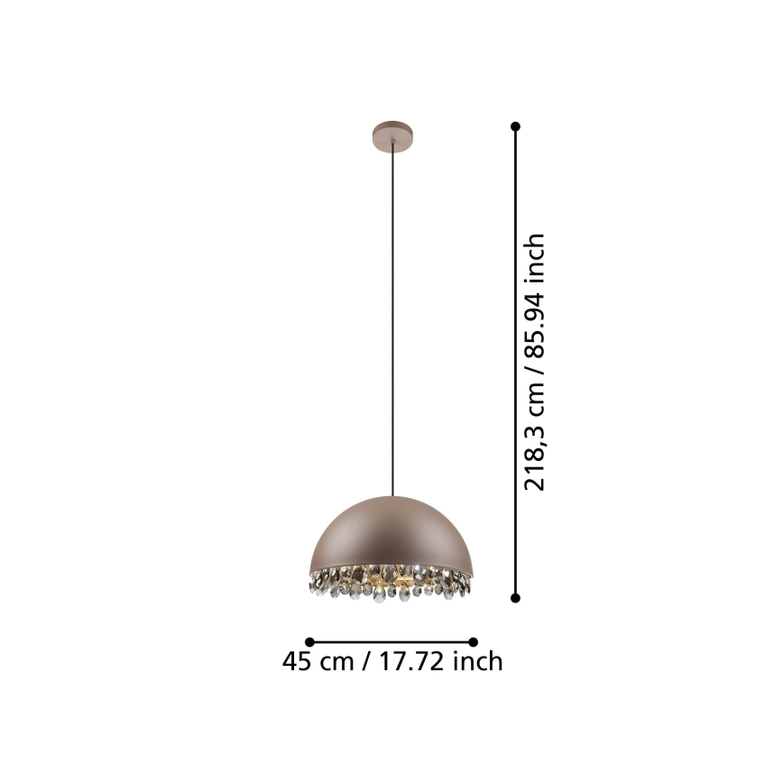 Eglo - Hängeleuchte 1xE27/40W/230V braun