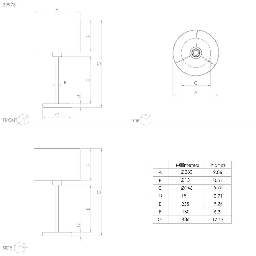 Eglo 39975 - Lampada da tavolo CASUARITA 1xE27/40W/230V blu/oro