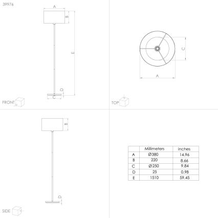 Eglo - Lampadaire 1xE27/40W/230V bleu/doré