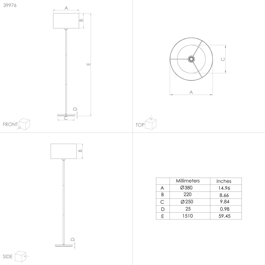 Eglo - Lampadaire 1xE27/40W/230V bleu/doré