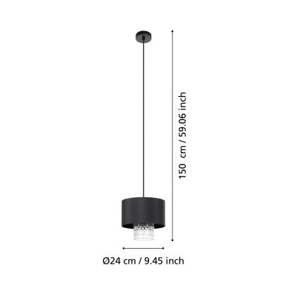 Eglo - Hängeleuchte 1xE27/40W/230V schwarz