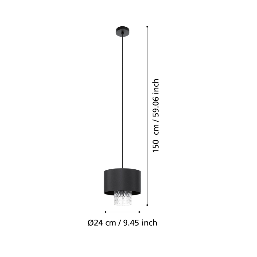 Eglo - Hängeleuchte 1xE27/40W/230V schwarz