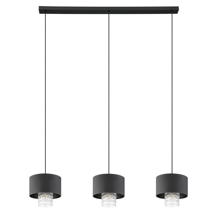 Eglo - Lampadario a sospensione con filo 3xE27/40W/230V nero