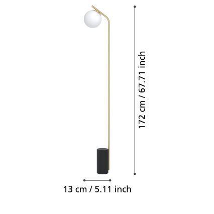 Eglo - Lampadaire 1xE27/40W/230V doré