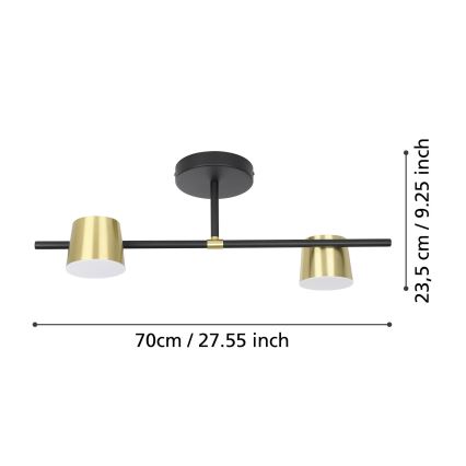 Eglo - Lampadario a plafone LED 2xGU10/4,6W/230V 3000K oro