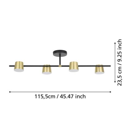 Eglo - LED-Anbauleuchte 4xGU10/4,6W/230V 3000K golden