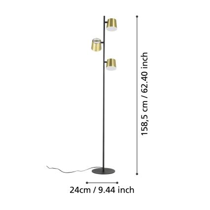 Eglo - Lampada LED da terra 3xGU10/4,6W/230V 3000K oro