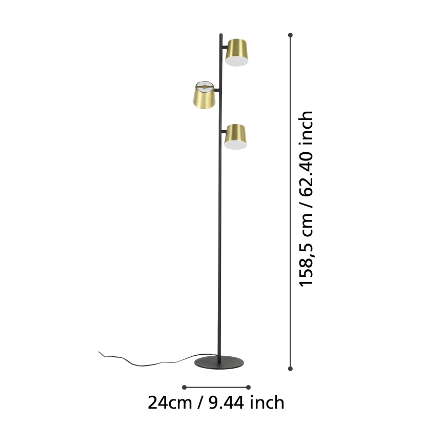 Eglo - Lampada LED da terra 3xGU10/4,6W/230V 3000K oro