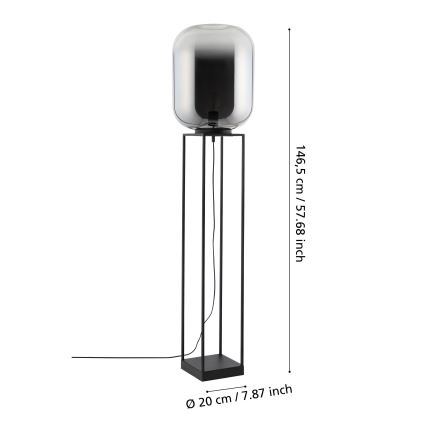 Eglo - Lampada con piedistallo 1xE27/40W/230V fumé