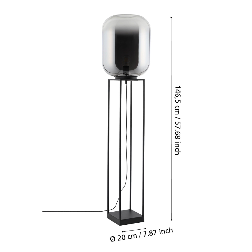 Eglo - Lampadaire 1xE27/40W/230V fumé