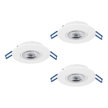 Eglo - 3er-LED-Einbauleuchten-Set LED/4,9 W/230 V 2700/4000/6500 K Ø 9 cm weiß