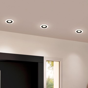 Eglo - 3er-Set LED-Einbauleuchten, 4,8 W, 230 V, schwarz